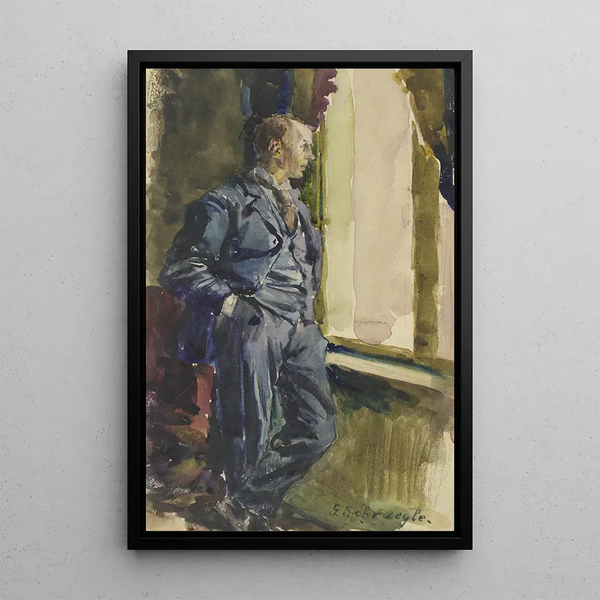 Taiteilijan pojan muotokuva - Gustav Schrägle — kehystetty taideteos seinällä