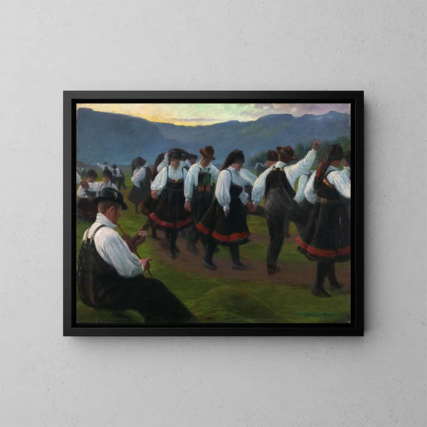 Danse à Setesdal - Gustav Wentzel — kehystetty taideteos seinällä
