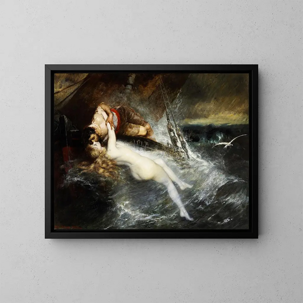 Le Baiser de la Sirène - Gustav Wertheimer — kehystetty taideteos seinällä