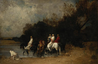 GustaveAchille Guillaumet - Horse Riders By The River.webp