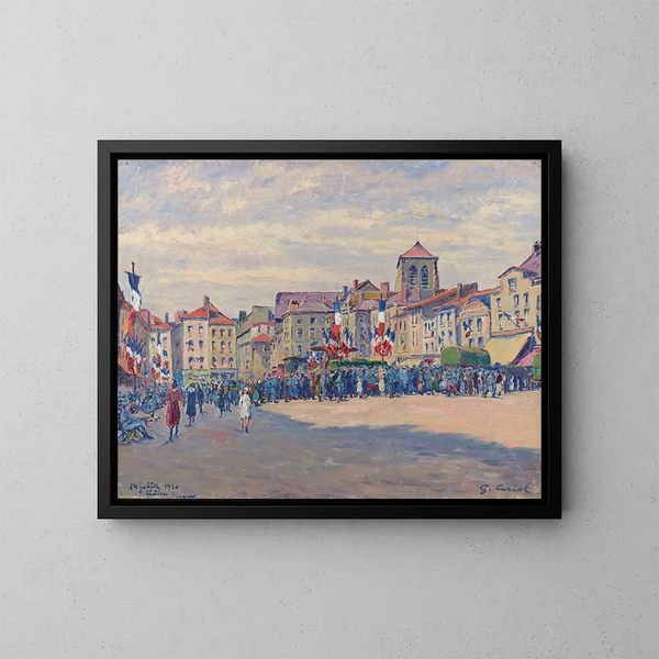 14. heinäkuuta 1920 juhlasta Châlons-sur-Marne - Gustave Cariot — kehystetty taideteos seinällä