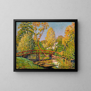 Prigny, pont sur l'Yerres - Gustave Cariot — kehystetty taideteos seinällä