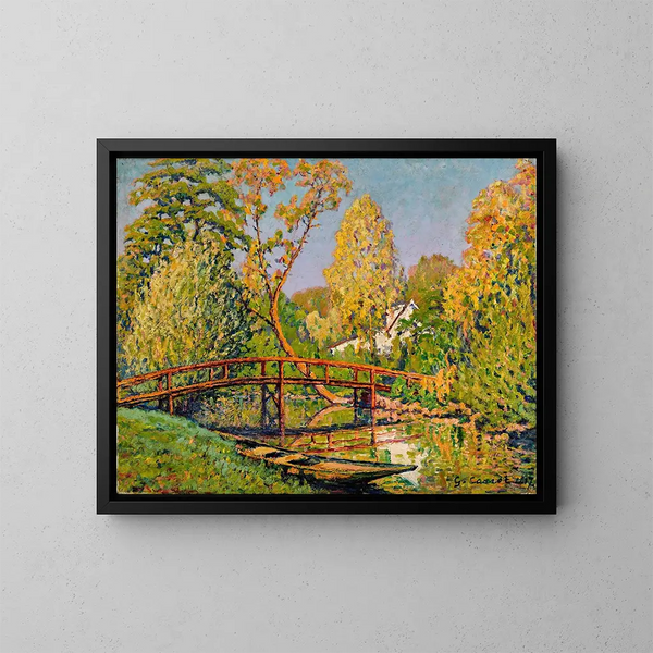 Prigny, pont sur l'Yerres - Gustave Cariot — kehystetty taideteos seinällä