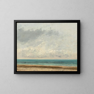 Meri rauhallinen - Gustave Courbet — kehystetty taideteos seinällä