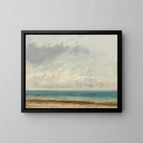 Meri rauhallinen - Gustave Courbet — kehystetty taideteos seinällä