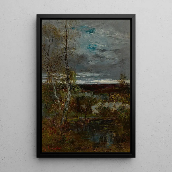 Peura lammella - Gustave Courbet — kehystetty taideteos seinällä