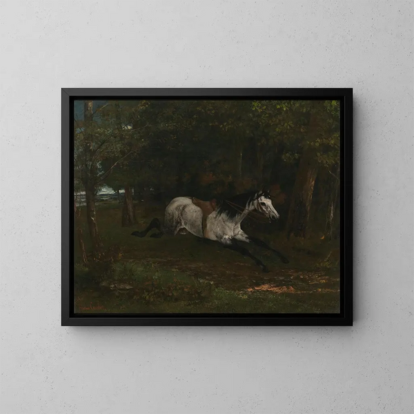 Hevonen jatkuvasti - Gustave Courbet — kehystetty taideteos seinällä