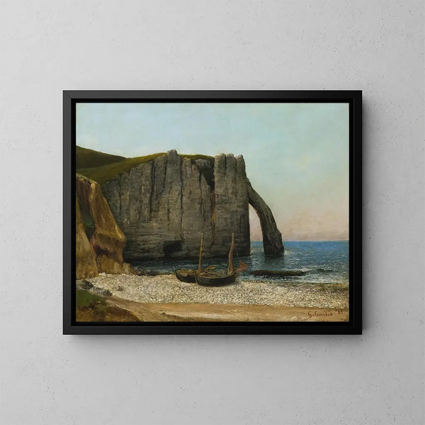 Falaises d'Étretat - Gustave Courbet — kehystetty taideteos seinällä