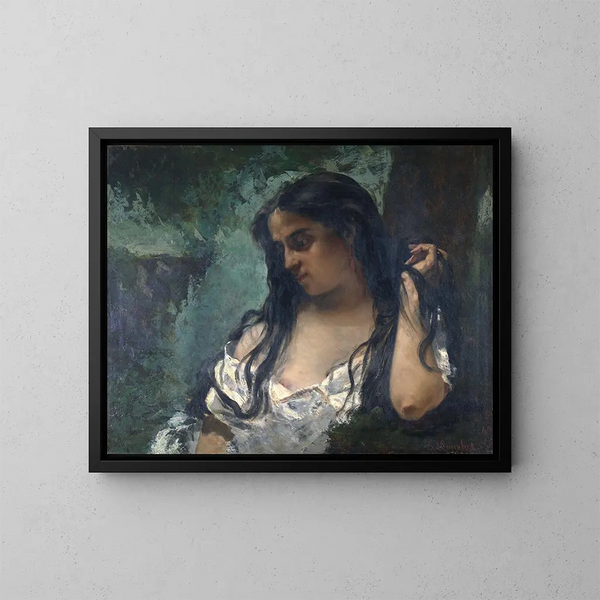 Gitan en réflexion - Gustave Courbet — kehystetty taideteos seinällä