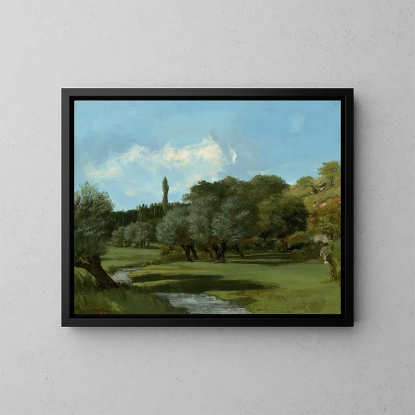 La Bretonnerie dans le département de l'Indre - Gustave Courbet — kehystetty taideteos seinällä