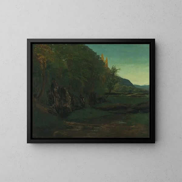 Jura maisema - Gustave Courbet — kehystetty taideteos seinällä