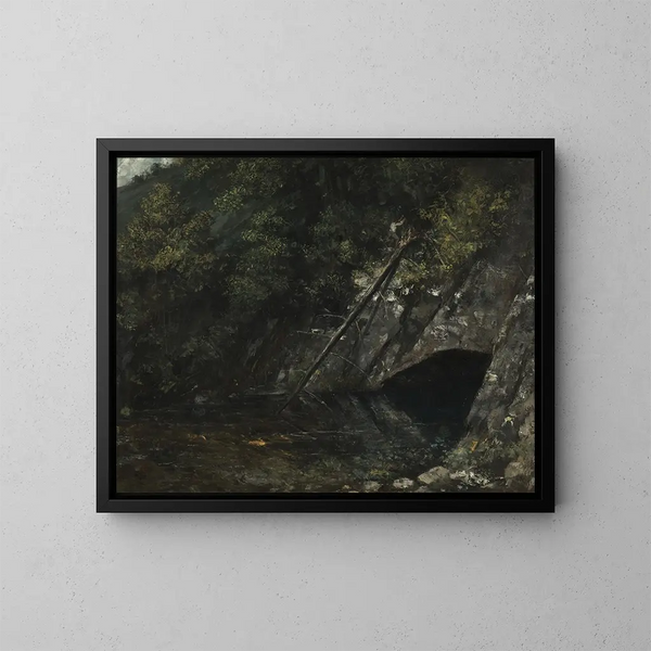 La Source Bleue - Gustave Courbet — kehystetty taideteos seinällä