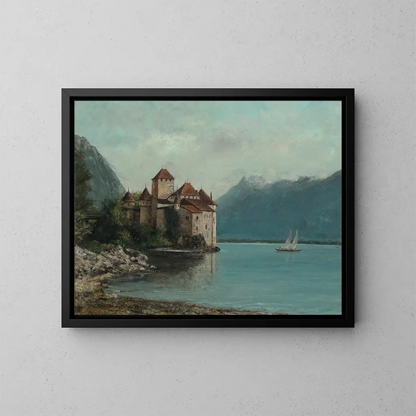Le Château de Chillon, lac Léman - Gustave Courbet — kehystetty taideteos seinällä