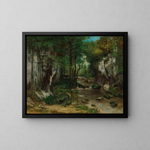 Le ruisseau de Puits Noir - Gustave Courbet — kehystetty taideteos seinällä