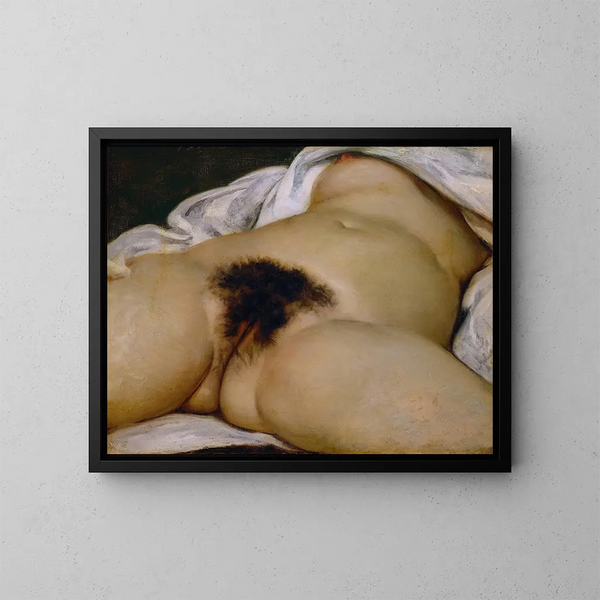 L'Origine du monde - Gustave Courbet — kehystetty taideteos seinällä