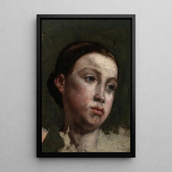 Nuoren naisen muotokuva - Gustave Courbet — kehystetty taideteos seinällä