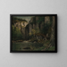 Joki ja kalliot - Gustave Courbet — kehystetty taideteos seinällä