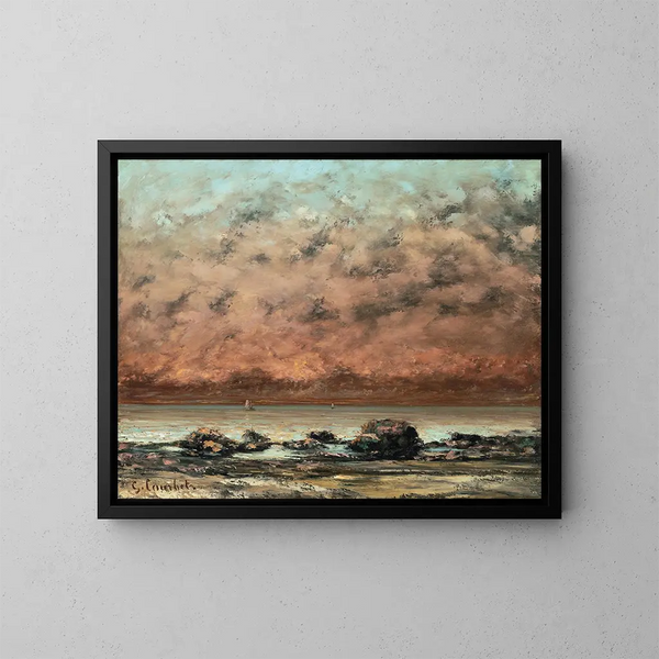 Les rochers noirs à Trouville - Gustave Courbet — kehystetty taideteos seinällä