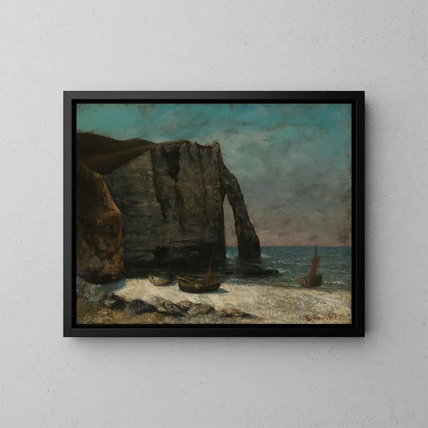La falaise à Étretat - Gustave Courbet — kehystetty taideteos seinällä