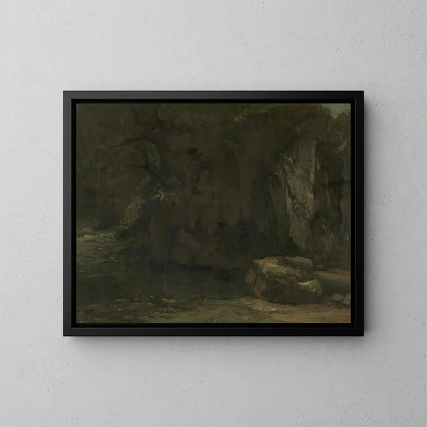 Les falaises de la Loue - Gustave Courbet — kehystetty taideteos seinällä