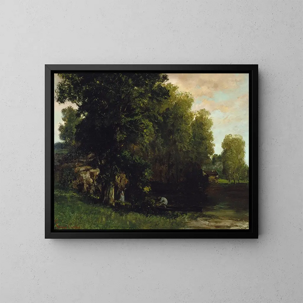 Le Bord de la piscine - Gustave Courbet — kehystetty taideteos seinällä