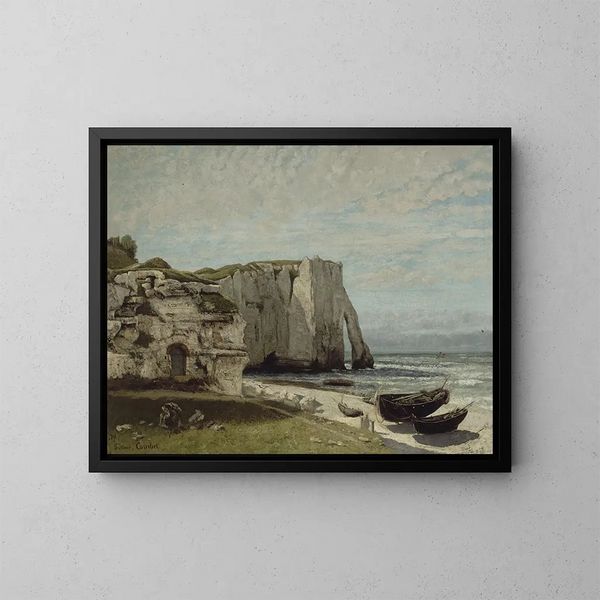 Les falaises d'Étretat après la tempête - Gustave Courbet — kehystetty taideteos seinällä