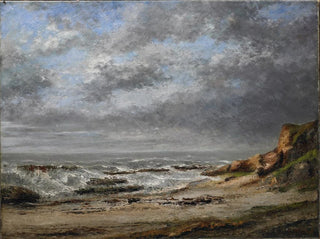 Gustave Courbet - View of a rough sea near a cliff.webp