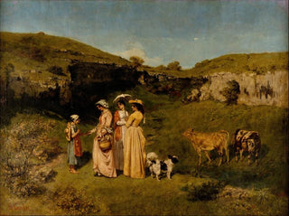 Nuoret Tytöt kylässä - Gustave Courbet — näkymä teoksesta