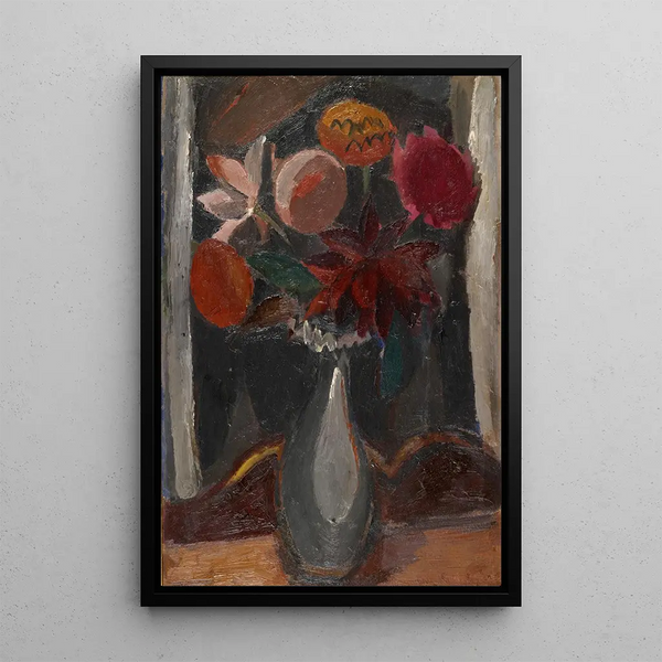 Tumma kukkakimppu - Gustave De Smet — kehystetty taideteos seinällä