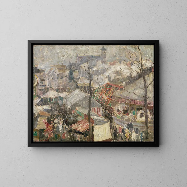 Foire au Vrijdagmarkt à Gand - Gustave De Smet — kehystetty taideteos seinällä