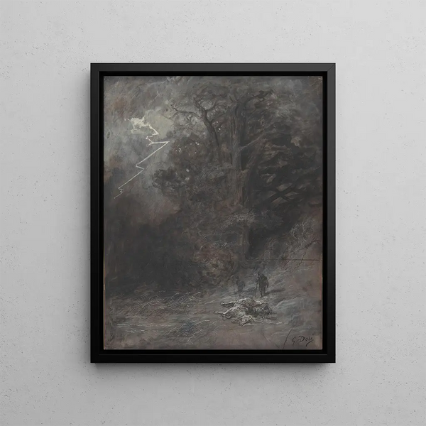 Gustave Dor - A Rider and a Dead Horse in a Landscape.webp