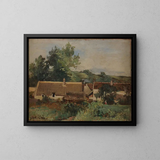 Un village - Gustave Henri Colin — kehystetty taideteos seinällä