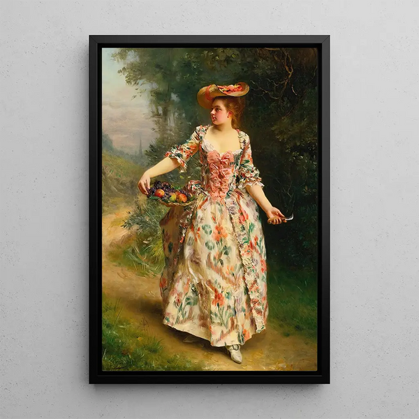 Kävely puistossa - Gustave Jean Jacquet — kehystetty taideteos seinällä