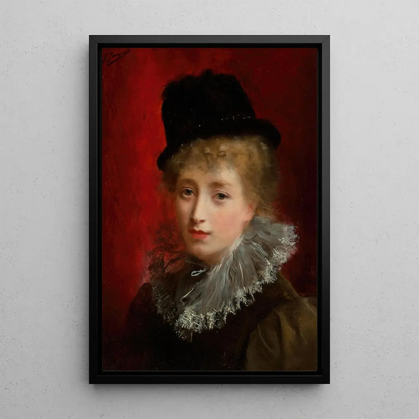 Muotikaunotar - Gustave Jean Jacquet — kehystetty taideteos seinällä