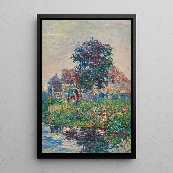 Joen rannalla - Gustave Loiseau — kehystetty taideteos seinällä