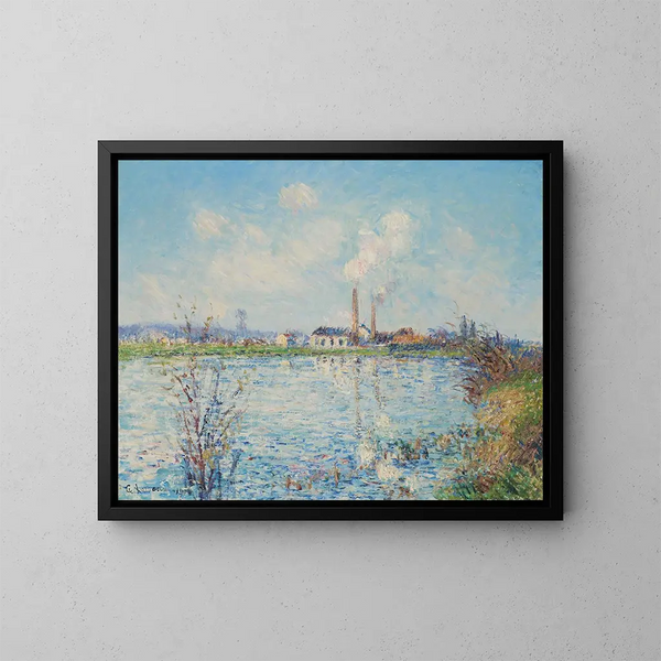Fabrique des bords de l'Oise - Gustave Loiseau — kehystetty taideteos seinällä