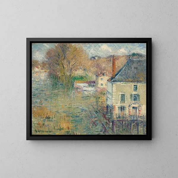 Tulva Givernyssä - Gustave Loiseau — kehystetty taideteos seinällä