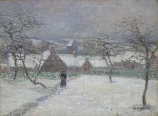 La Neige à Mortain, Manche - Gustave Loiseau — näkymä teoksesta