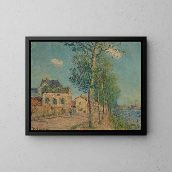 Le Chemin au bord de la rivière - Gustave Loiseau — kehystetty taideteos seinällä
