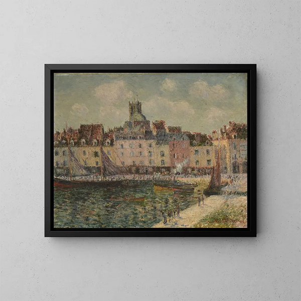 Le quai Duquesne, Dieppe - Gustave Loiseau — kehystetty taideteos seinällä