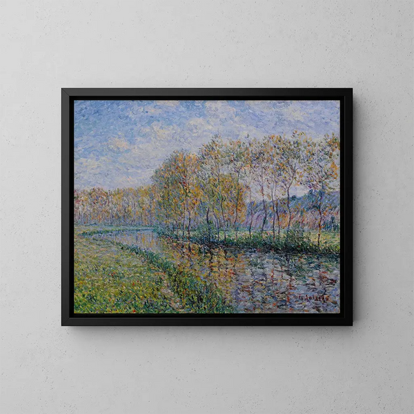 Les Rives de l'Eure le matin à Saint-Cyr-du-Vaudreuil - Gustave Loiseau — kehystetty taideteos seinällä