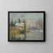 Talo veden äärellä, lumitehoste - Gustave Loiseau — kehystetty taideteos seinällä