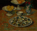 Luontoaiheinen still life simpukoiden, hedelmien ja kukkien kanssa - Gustave Loiseau — näkymä teoksesta