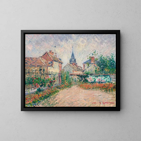 Näkymä Saint-Cyr-du-Vaudreuilista, Eure - Gustave Loiseau — kehystetty taideteos seinällä