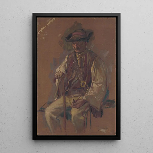 Portrait d'un homme debout en costume folklorique - Gustav Mahler — kehystetty taideteos seinällä