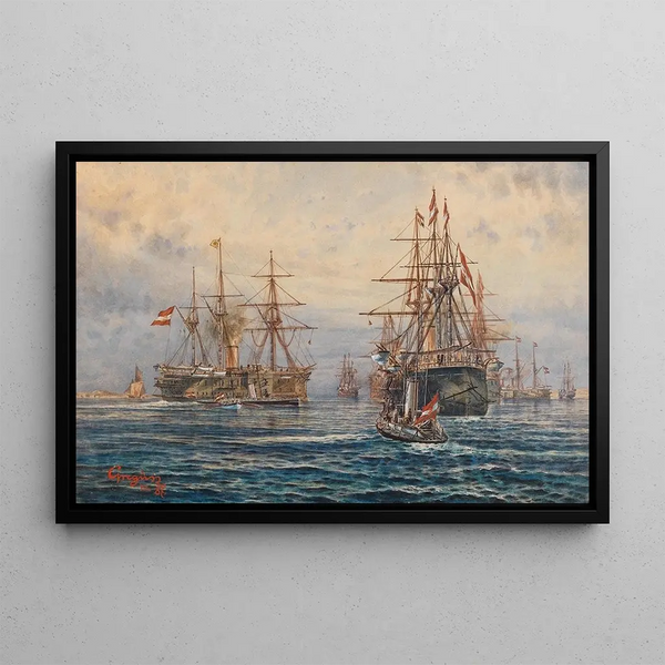 Gyrgy Greguss - Emperor Francis Joseph I on board the casemate ship Archduke Albrecht.webp