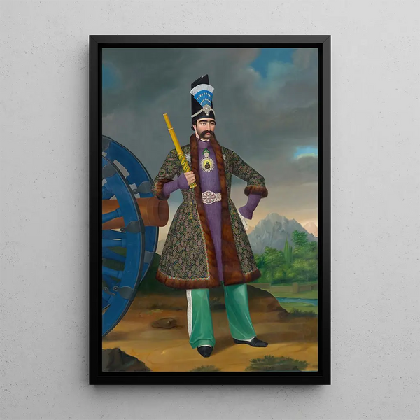 Persian shah Naser al-Din Shah - Hakob Hovnatanjan — kehystetty taideteos seinällä