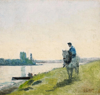 Haleur de bateau sur son cheval - Jean-Baptiste Camille Corot