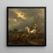 Halte de la chasse au faucon - Nicolaes Berchem — kehystetty taideteos seinällä