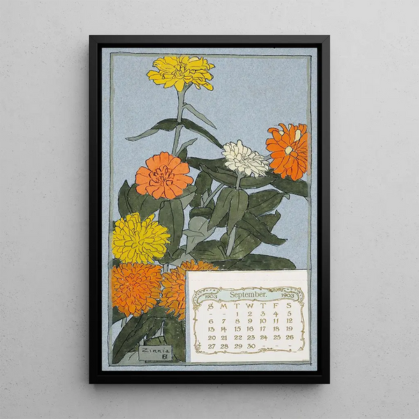 Zinnia - Hannah Borger Overbeck — kehystetty taideteos seinällä
